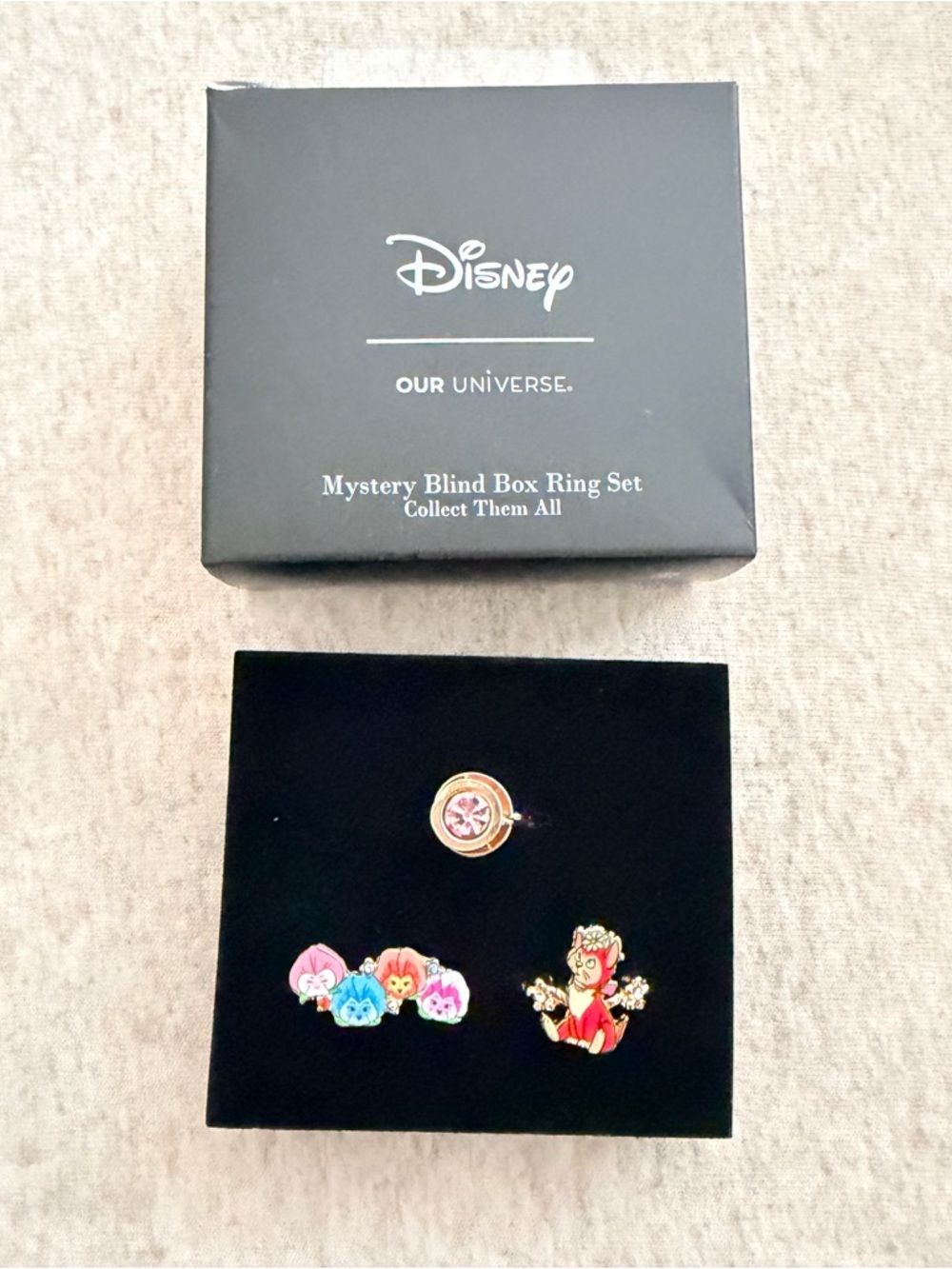 Our Universe Disney Alice in Wonderland Ring Set Dinah & flowers 3 pcs set